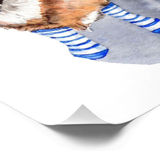 Fox in Socken Fotodruck (Ecke)