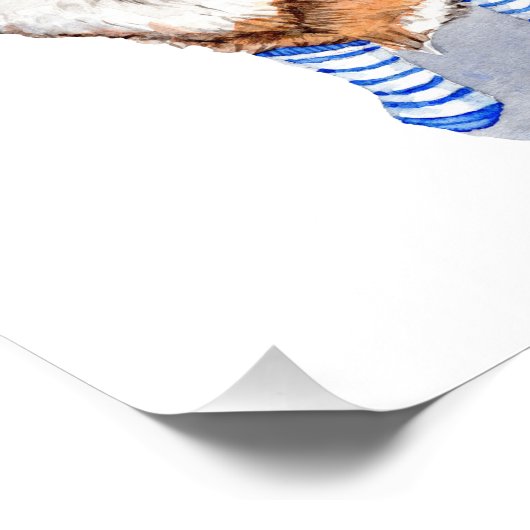 Fox in Socken Fotodruck (Ecke)