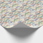 Fox in Socken Geschenkpapier (Ecke)
