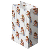 Fox in Socken Kleine Geschenktüte (Rückseite Schrägansicht)