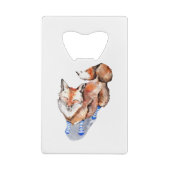 Fox in Socken Kreditkarten Flaschenöffner (Rückseite)