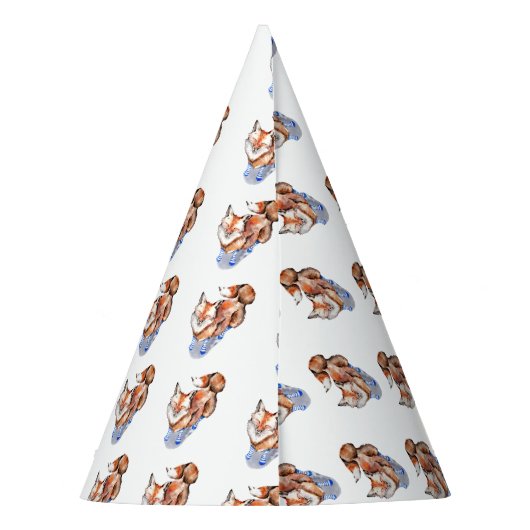 Fox in Socken Partyhütchen (Rückseite)