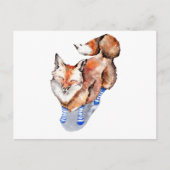 Fox in Socken Postkarte (Vorderseite)