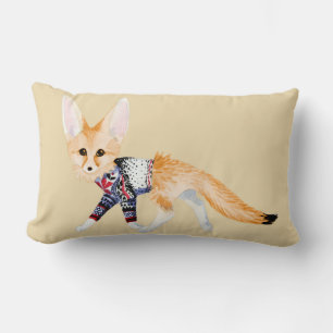 Fox in Sweater Throw Kissen