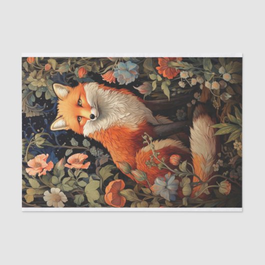 Fox in Tapestry 3 Decoupage Paper Seidenpapier (Vorderseite)