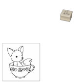 Fox in Teacup 2 Gummistempel (Stempel)