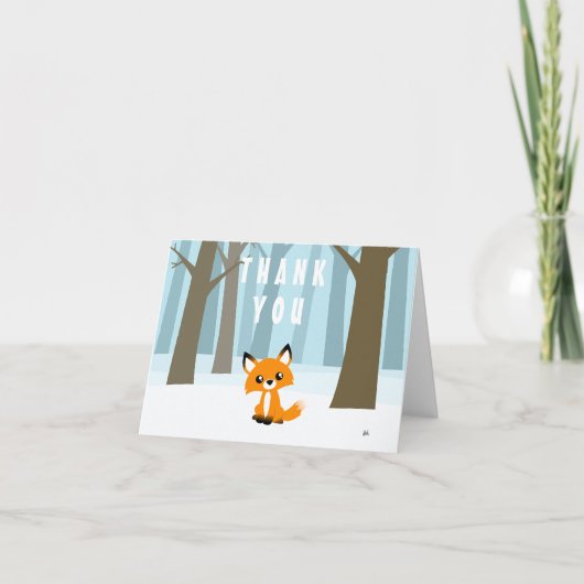 Fox in the Forest Falten Danke Karte (Vorderseite)