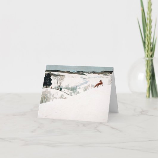 Fox in the Snow, 1935 von Newell Convers Wyeth Dankeskarte (Vorderseite)