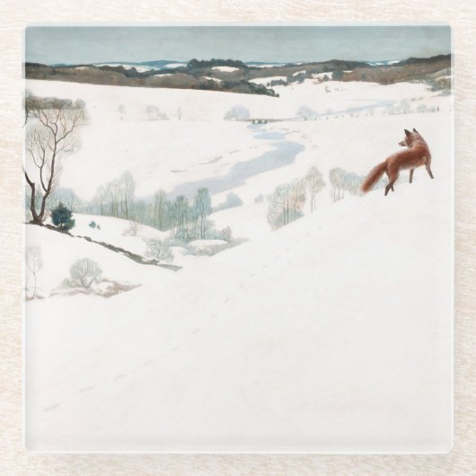 Fox in the Snow, 1935 von Newell Convers Wyeth Glasuntersetzer (Vorderseite)