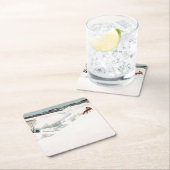 Fox in the Snow, 1935 von Newell Convers Wyeth Rechteckiger Pappuntersetzer (Vor Ort)