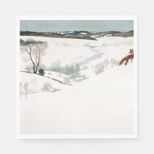 Fox in the Snow, 1935 von Newell Convers Wyeth Serviette (Vorderseite)