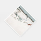 Fox in the Snow, 1935 von Newell Convers Wyeth Serviette (Ecke)