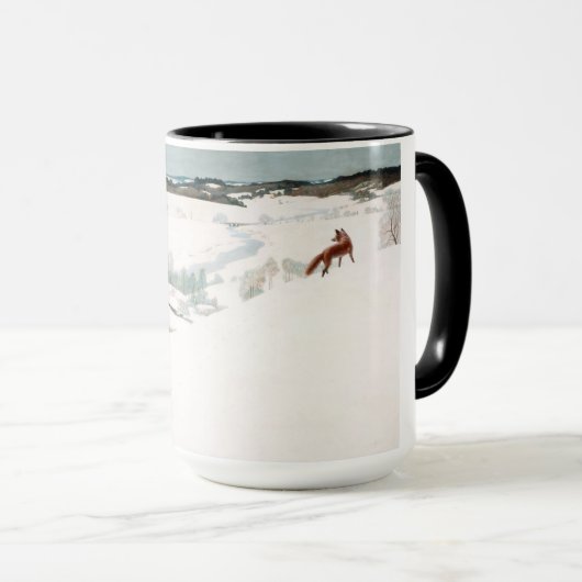 Fox in the Snow, 1935 von Newell Convers Wyeth Tasse (VorderseiteRechts)