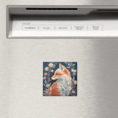 Fox in Wald schöne Blumenfocken Magnet (In Situ (Geschirrspüler))