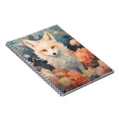 Fox in Wald schöne Blumenfocken Notizblock (Rechte Seite)