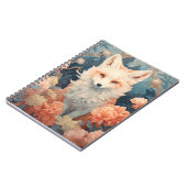 Fox in Wald schöne Blumenfocken Notizblock (Linke Seite)