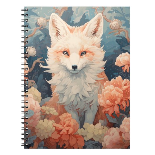 Fox in Wald schöne Blumenfocken Notizblock (Vorderseite)
