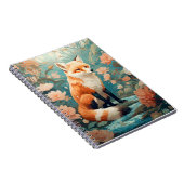 Fox in Wald schöne Blumenfocken Notizblock (Rechte Seite)