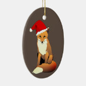 Fox in Weihnachtsmannmütze Keramik Ornament (Rechts)