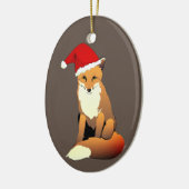 Fox in Weihnachtsmannmütze Keramik Ornament (Links)