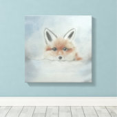 Fox in winter canvas art leinwanddruck (Insitu (Holzboden))