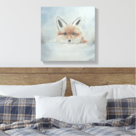 Fox in winter canvas art leinwanddruck
