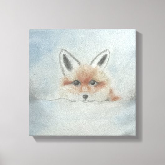 Fox in winter canvas art leinwanddruck (Vorderseite)