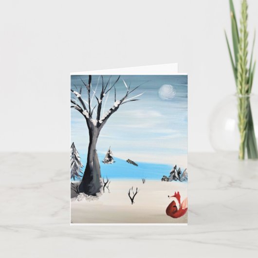 Fox in Winter Greeting Card Karte (Vorderseite)