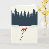 Fox In Winter Wonderland Card Karte (Gelbe Blume)