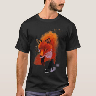 Fox Ink Illustration Beautiful Fluffy Animal Natur T-Shirt
