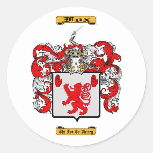 Fox (irisch) runder aufkleber (Vorderseite)