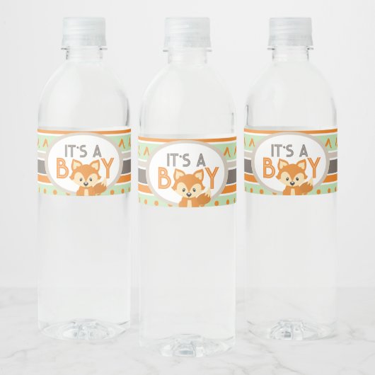 Fox ist ein Boy Woodland Forest Water Flasche Labe Wasserflaschenetikett (Flaschen)