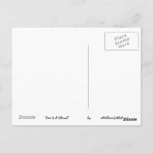 Fox ist ein Cherub Postkarte (Rückseite)