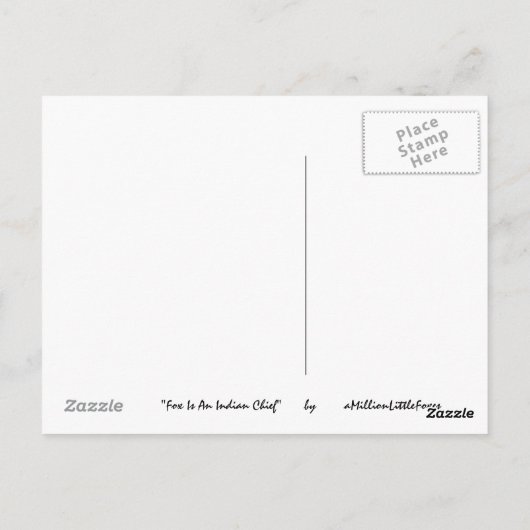 Fox ist ein indischer Leiter Postkarte (Rückseite)