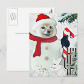 Fox ist ein Schneemann Postkarte (Vorne/Hinten)