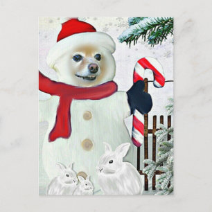 Fox ist ein Schneemann Postkarte