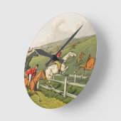 Fox-Jagd, aquatinted von I. Clark, Kneipe. durch Runde Wanduhr (Winkel)