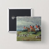Fox-Jagd in Surrey, 19. Jahrhundert Button (Vorne & Hinten)
