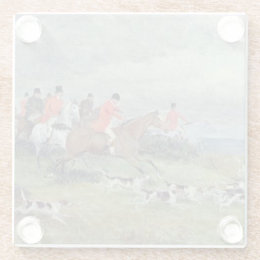 Fox-Jagd in Surrey, 19. Jahrhundert Glasuntersetzer (Rückseite)