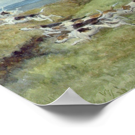 Fox Jagd in Surrey, 19. Jahrhundert Poster (Ecke)