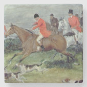 Fox-Jagd in Surrey, 19. Jahrhundert Steinuntersetzer (Vorderseite)