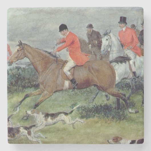 Fox-Jagd in Surrey, 19. Jahrhundert Steinuntersetzer (Vorderseite)