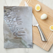 Fox Jagdszene Teetuch (Küchentuch) Geschirrtuch (Viertel Falte)