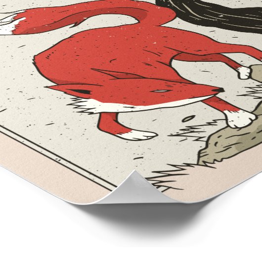 Fox Japanese Art Poster (Ecke)