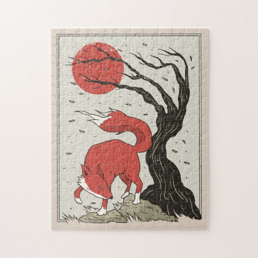 Fox Japanese Art Puzzle (Vertikal)
