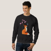 Fox Japanese Cherry Blossom Blume Vintag Sweatshirt (Vorne ganz)