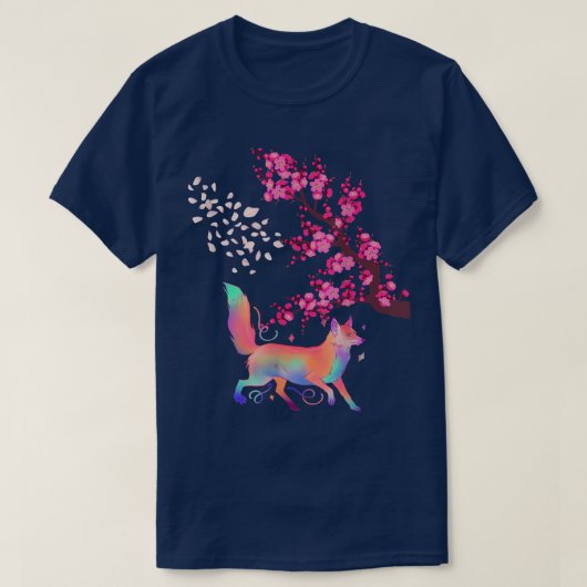 Fox Japanesecherry Blüten Blume Vintage Geschenke T-Shirt (Design vorne)