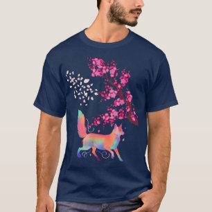 Fox Japanesecherry Blüten Blume Vintage Geschenke T-Shirt