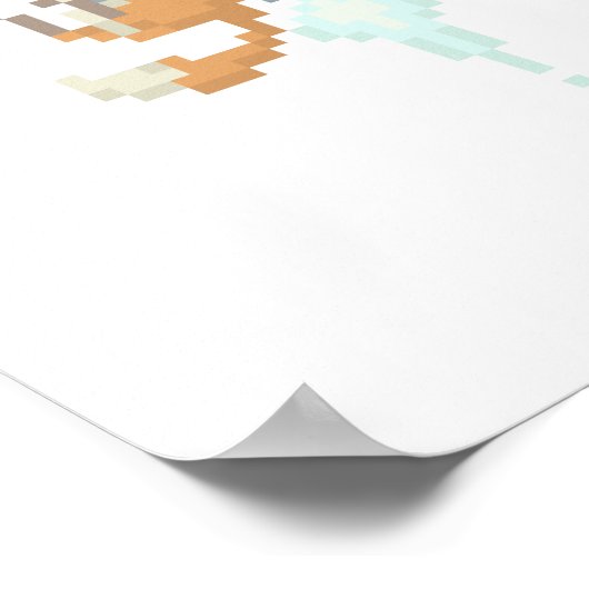 Fox Jetpack Pixel Art Poster (Ecke)