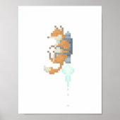 Fox Jetpack Pixel Art Poster (Vorne)